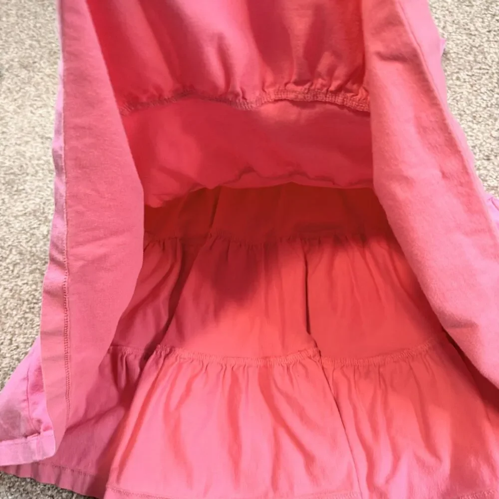 Hanna Andersson Little Girls Dress ize US 6-7 Pink Short Sleeve 100% Cotton